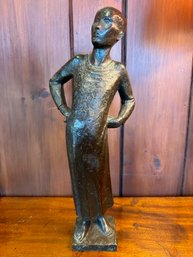 Large Bronze Modernist Standing Figure