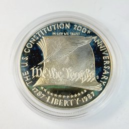 1987 S United States Constitution Silver PROOF Dollar Coin In Case