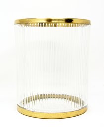 Vintage Cut Glass & Brass Champagne Ice Bucket
