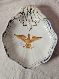 Vintage Mottahedeh American Eagle Dish In Shape Of Clam Or Oyster Dish Is Numbered