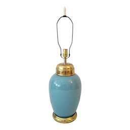 Vintage Robin's Egg Blue Lamp In Glass