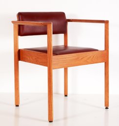 Vintage Mid Century Modern Stylized Oak Arm Chair