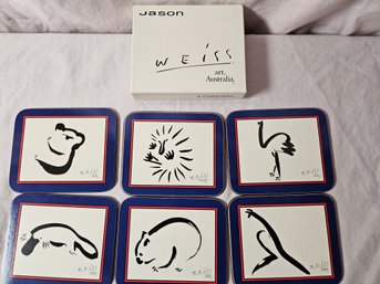 Jason Weiss - Art Australia Set Of Australian Animal Coasters In Original Box