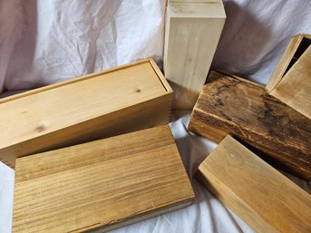 Lot Of Wooden Rectangular Storage And Craft Boxes