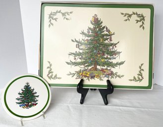 Boxed Pimpernel Spode Christmas Tree Cork Backed Placemats Cuthbertson Round Christmas Tree Trivet/tile-