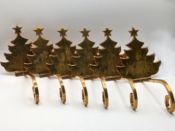 6 Solid Brass Christmas Stocking Hangers