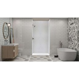 Transolid 51-In X 40-In Zero Threshold Shower Base With Center Drain, In White