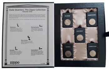 1999 Zippo State Quarters 5 Lighter Set Volume 1 NEW In Display Box LIMITED ED 1 Of 5000