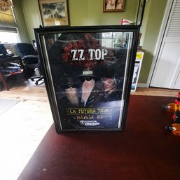 #95 - Vintage Framed ZZ Top Concert Poster - 17' X 13' Frame