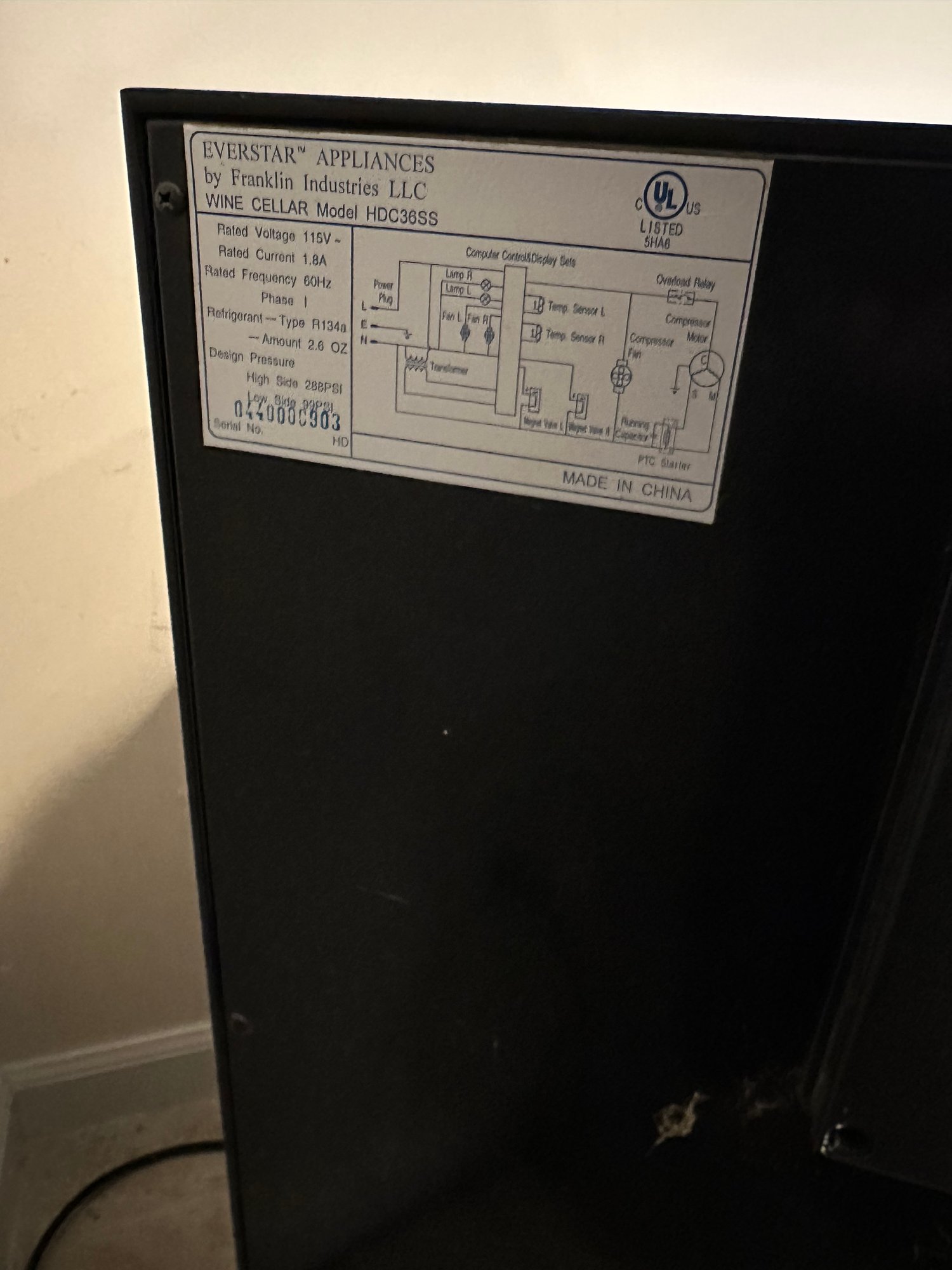 Everstar Wine Cooler Refrigerator 1816464