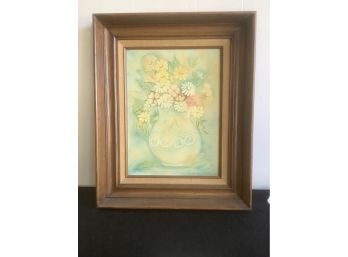 Water Color Flower Vase Framed Painting