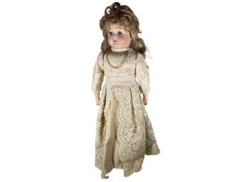 1989 Bisque Doll 'elizabeth'  19' Tall Glass Eyes