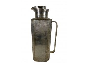 Italian Silver Plated Tall Glass Lined Thermos Hot & Cold Beverage Server