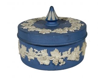 Wedgwood Blue White Jasperware Lidded Round Trinket Box