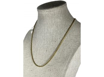 Gold Over Sterling Silver Rope Chain Necklace 925 Silver 16'