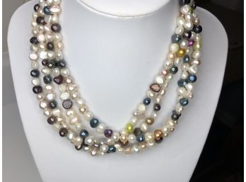 Fantastic VERY LONG 64' Multicolor Cultured Baroque Pearls - Natural - Black - South Sea & Custom Dyed