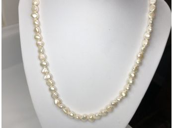 Lovely Genuine Cultured Baroque Pearl Necklace - No Two Alike - Like Snowflakes - 30-1/2' - No Clasp