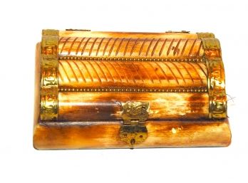 Unusual Trinket Box Made Of Bone And Brass