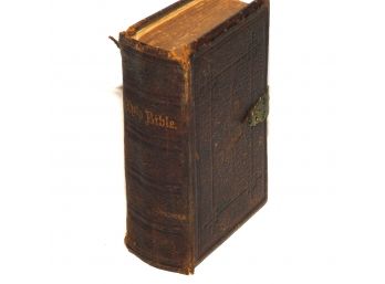 1870 Holy Bible Hard Cover Buckled Book