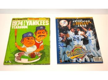 Lot Of 2 Vintage NY Yankees Yearbooks The 1974 Has Signatures