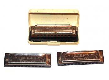 Lot Of 3 Vintage Harmonicas