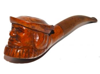 Vintage Wooden Carved Pilgrim Pipe