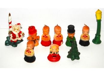 Very Old Wax Christmas Carolers Candles