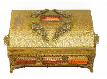 Great Looking Ornate Metal Trinket Box