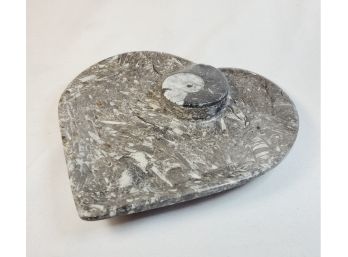 Ammonite Fossil Heart Stone Tray / Dish / Ashtray*