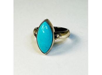 Vintage Sterling Silver Turquoise Color Stone Ring*