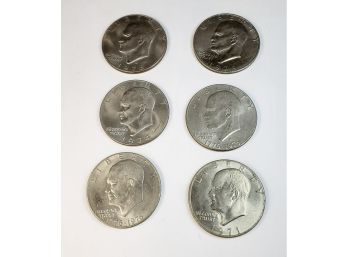 6 Eisenhower Dollars (71,74,(2)76,(2)78)*