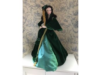 Scarlett O’Hara Doll In A Green Velour  Dress