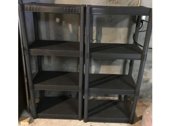 Two Heavy Plastic Storage Shelves