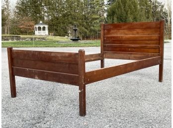 An Antique Hard Wood Twin Bedstead