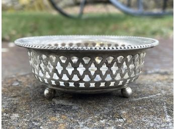 A Vintage Pierced Sterling Silver Jewelry Or Candy Dish