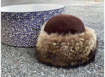 A Fabulous Vintage Ladies' Fur Cap By Halston