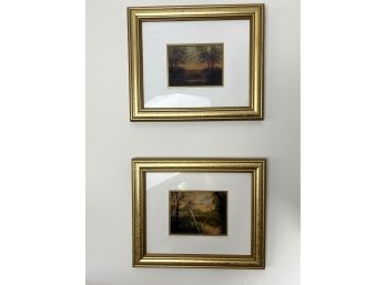 Pair Of Artist-Signed Antique Limited Edition Prints In Gilt Frames