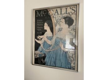 Framed Hannah Klingberg 'McCall's Magazine October 1917' Vintage Lithograph