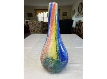 Modernist Murano Glass Floor Vase In Primary Colors