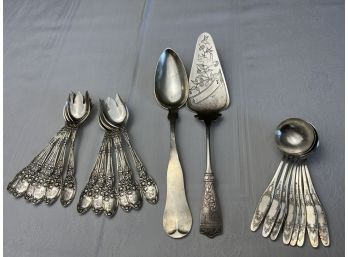 Collection Of Fine Silver Plate Flatware & Serving Ware