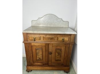 Antique Pine Marble Top Wash Stand