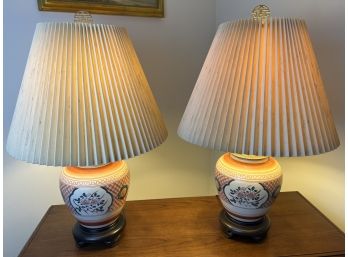 Pair Of Asian Ceramic Lamps
