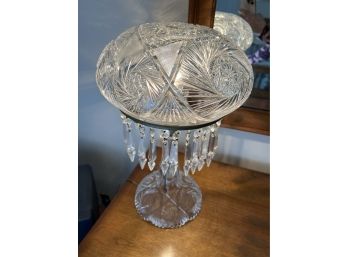 Antique American Brilliant Period Cut Glass Domed Lamp