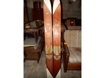 Pair Of Vintage Wood Water Skis