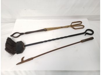 Fireplace Tool Assortment - Cast Metal, Wrought Iron - See Photos