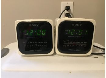 Pair Of Sony Dream Machine Alarm Clock/ Radio Cubes