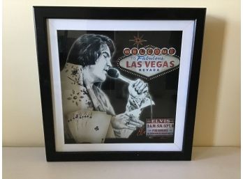 Elvis Presley Las Vegas Framed Art With 3D Playing Cards