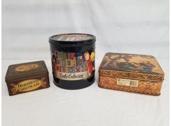 Three Cookie & Cake Tin Boxes