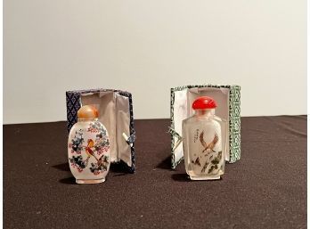 Two Asian Snuff Bottles With Original Presentation Boxes