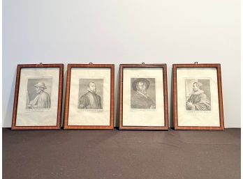 A Group Of 4 Antique Italian Portrait Engravings